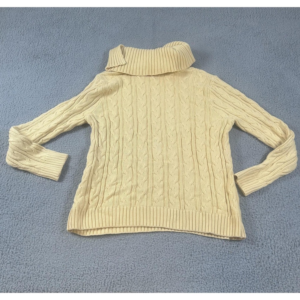 Jeanne Pierre Sweater Womens XL White Cable Diamond Knit Cowl Neck Pullover - Picture 15 of 15